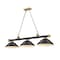 Z-Lite Cordon 3 Light Billiard, Matte Black & Rubbed Brass 2306-3MB-RB-SMB - alternate 1